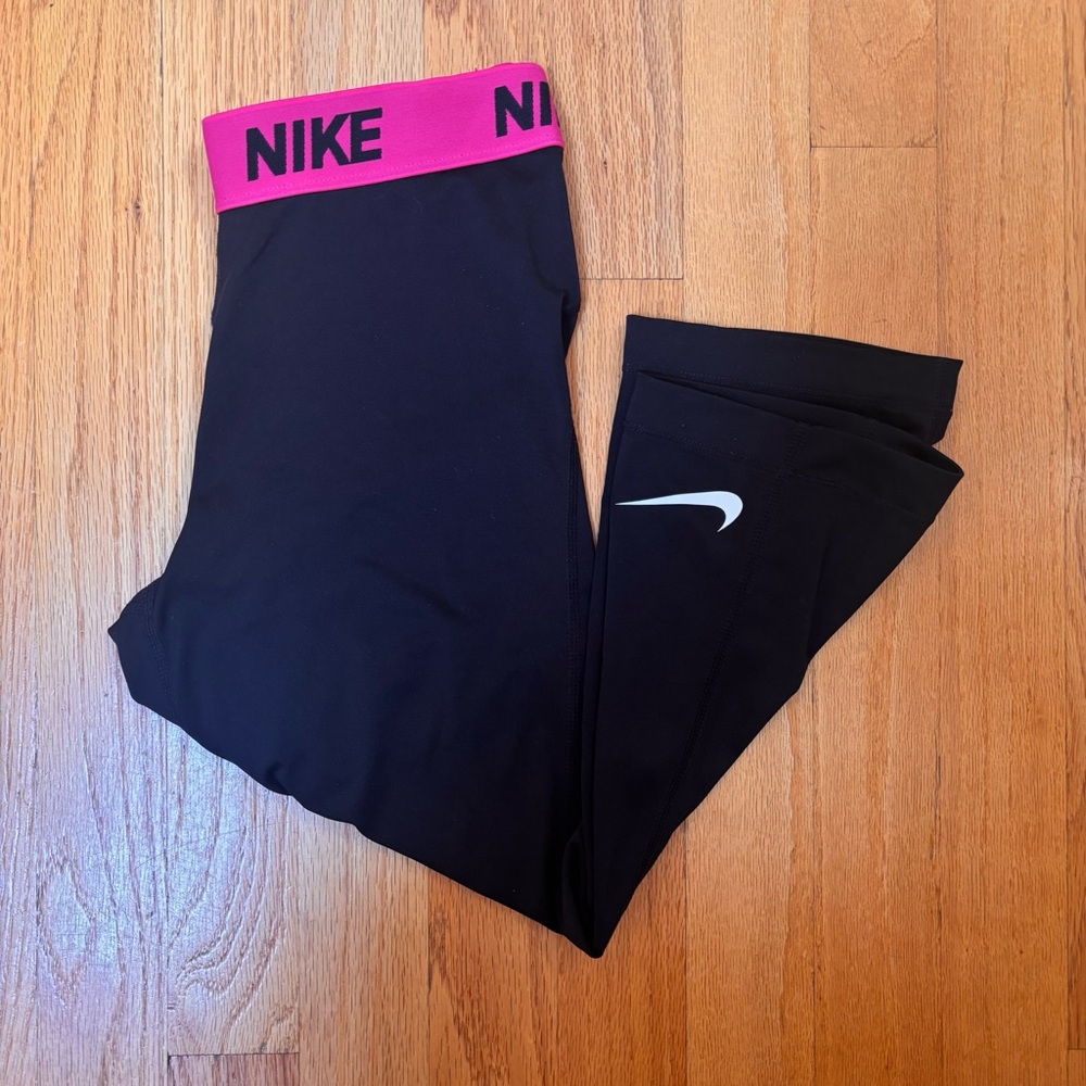 Nike Black and Pink Leggings with Compression Fit
